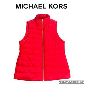 Michael Kors women red Puffer Vest jacket size small